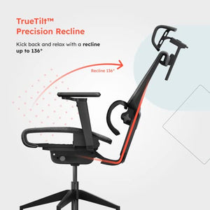 ErgoTune Supreme Ergonomic Office Chair - Adjustable Backrest, Lumbar Support, Headrest, 5D Armrests - High Back Breathable Mesh Recline (Charcoal Black)
