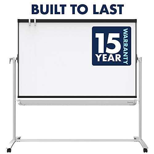 Quartet Easel, Magnetic Whiteboard, 4' x 3', Reversible, Mobile, Flipchart Holder, Prestige 2, Black Frame (ECM43P2)