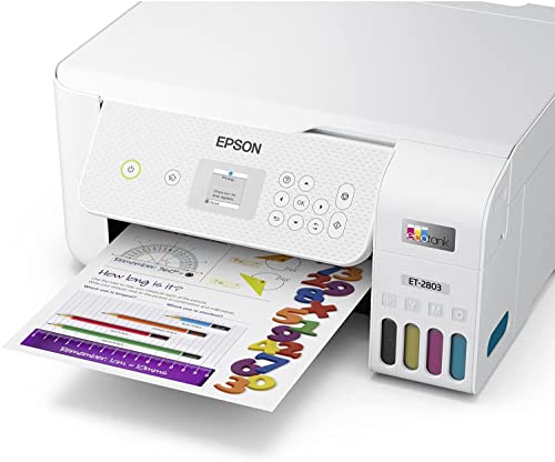 Epson EcoTank ET 2803 Series All-in-One Color Inkjet Cartridge-Free Supertank Printer I Print Copy Scan I Wireless I Print Up to 10 I Mobile & Voice-Activated Printing I U Deal