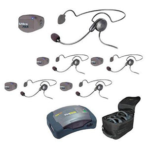 EARTEC UltraPAK and HUB Headset System with 1-HUB, 5-UltraPAK, and 5-Cyber Headsets
