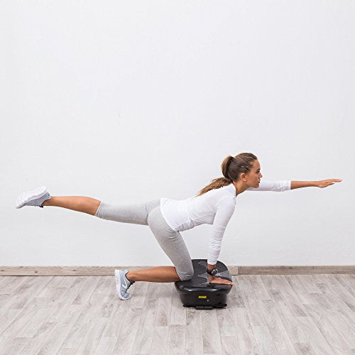 GLOBAL RELAX Zen Shaper Plus Vibration Plate - Black (2020 New Model) - Fitness oscillating Vibration Platform – MP3 Music – 3 Exercise Areas (Walk-Jogging-Running) -2 Years Warranty