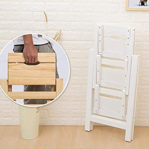 LUCEAE Wooden 3 Step Folding Ladder Stand - Portable Multi-Purpose Lightweight Non-Slip Step Stool