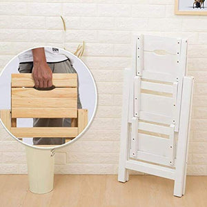 LUCEAE Wooden 3 Step Folding Ladder Stand - Portable Multi-Purpose Step Stool