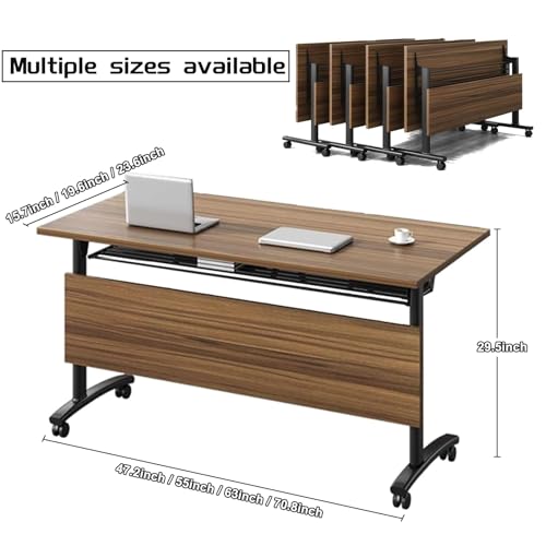 Ysjndasm Modern Office Conference Table 4 Pack - Folding Training Table with Caster Wheels
