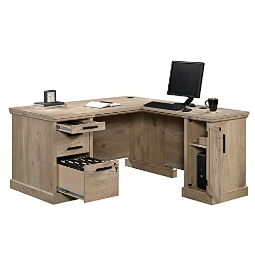 Home Square 2-Piece Set with 60" L-Shaped Desk & Utility Stand Library Base
