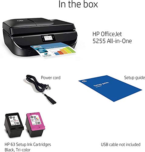 HP OfficeJet 5255 Wireless All-in-One Printer, HP Instant Ink, Works with Alexa (M2U75A), Black