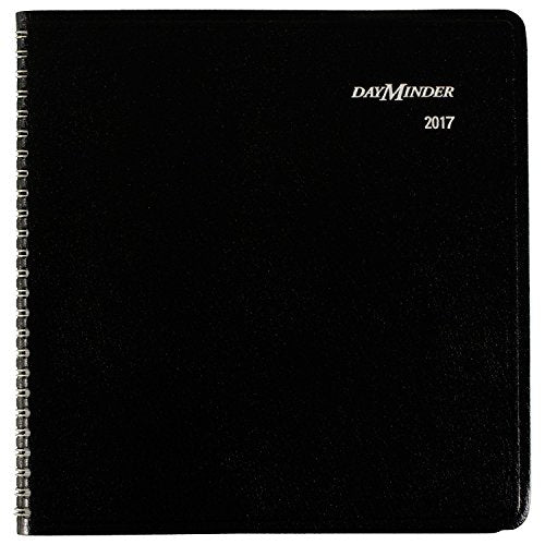 DayMinder Weekly Appointment Book / Planner 2017, 8 x 8-1/2", Wirebound, Black (G595-00)