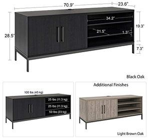 Ameriwood Home Parkside File Cabinet Credenza in Light Brown Oak