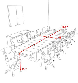 UTM Furniture Modern Boat Shaped Steel Leg 16' Conference Table OF-CON-CM46
