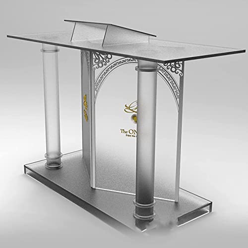 ZEELYDE Acrylic Transparent Floor-Standing Lectern Podium Stand