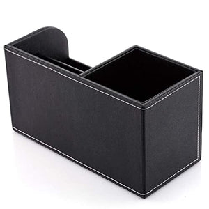 ZLYPSW Multi-Function Desk Stationery Organizer Storage Box Pen/Pencil Remote Control Holder with Small Drawer (Color : Black, Size : 21.5 * 10.5 * 12.3 cm)