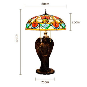 Xiaochen Antique Tiffany Table Lamp Pink Peach Glass Desk Lamp