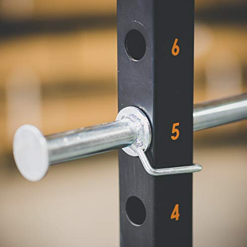 GRIND Fitness Alpha3000 Power Rack, Squat Rack with Barbell Holder, Silver Spotter Arm,2x2 Uprights, Textured Multi-Grip Pull Up Bar, Heavy Duty J-Cups (Alpha3000)