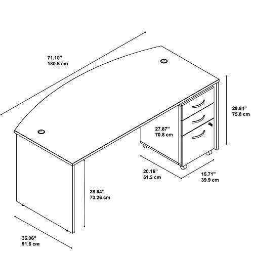 Bush Business Furniture SRC079AUSU Desk with Pedestal, Auburn Maple