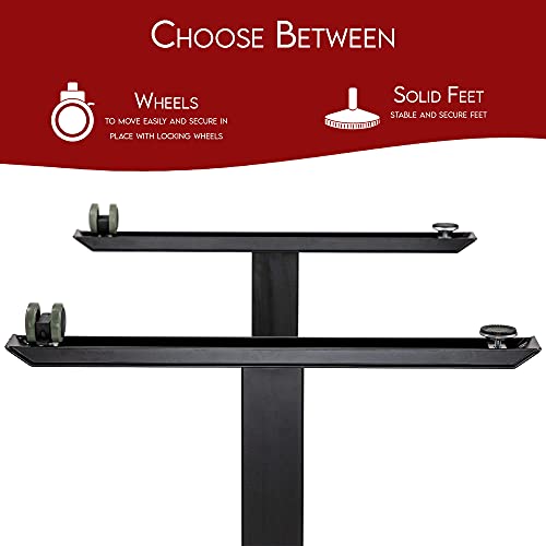 Electric Height Adjustable Standing Desk, 2-Stage Motor, 4 Memory Control Ergonomic Sit Stand Desk, 48 x 24 Inches Full Sit Stand Home Office Table with Desktop, Black Frame/Rustic Brown Split Top