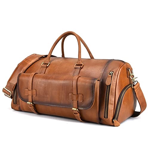 YKBTP Men's Handbag Retro Travel Bag Luggage Bag Large-Capacity Wipe Color Men's Bag Diagonal (Color : A, Size : 22 * 51 * 23cm)