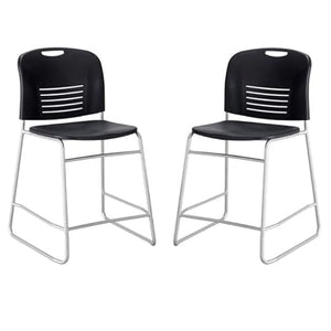 Home Square Drafting Chairs - Black/Silver (Set of 2)