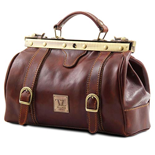 Tuscany Leather Monalisa Doctor gladstone leather bag with front straps Honey