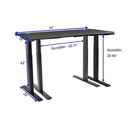 Tangkula Dual Motor Standing Desk Electric Height Adjustable Ergonomic Stand Up Desk Home Office Workstation (Brown)