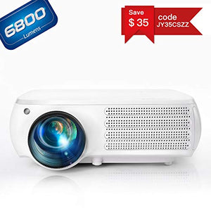 Projector 1080P Native 6800 Lumens HDMI Movie Projector, ±50° 4D Keystone Correction for Home,Office,Entertainment
