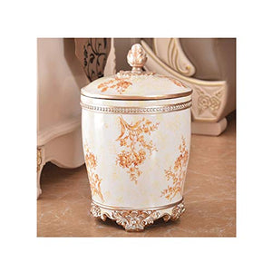 Indoor Trash Cans Trash Can with Lid European Resin Storage Bucket Creative Home Decoration for Home Office Housewarming Gifts Wedding Gifts Etc. Garbage Cans for Kitchen Office Outdoor