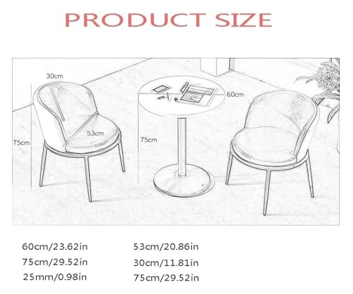 DioOnes Table Set - Office & Conference Dining Set of 5, White Round Table & 4 Chairs