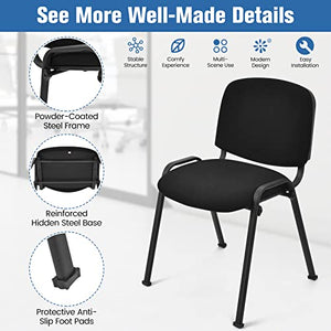 Giantex 10 PCS Waiting Room Chairs - Upholstered Stackable Conference Chair Set