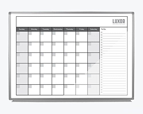 Luxor Dry-Erase Magnetic Monthly Calendar Board - 48" x 36"