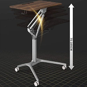None Mobile Standing Desk Rolling Laptop Sit Stand Desk Height Adjustable Home Office Computer Workstation