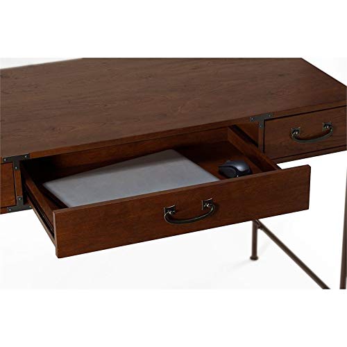 Kathy Ireland Office Ironworks 48W Writing Desk and Pedestal in Cherry