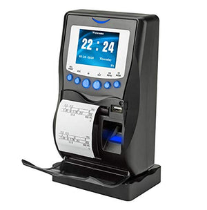 AT5000 Fingerprint & Badge Employee Time Clock with Printer, Battery, USB Drive and 5-Badges Included