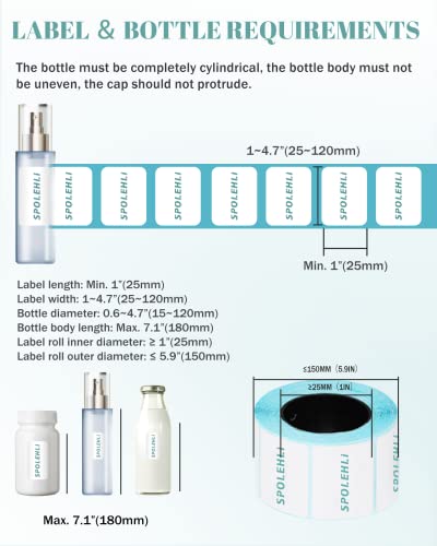 Spolehli Manual Round Bottle Labeling Machine with Swing Arm, Adjustable Self-Adhesive Label Applicator