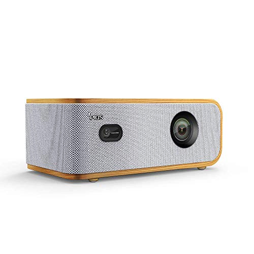 PIQS Q1 Home Theater HD Projector, 4D Auto Keystone, Side Projection, DLP, Supports 4K, WiFi, Bluetooth, with Autofocus/Keystone, Powerful Speakers, Android, Home Cinema & Backyard Projection