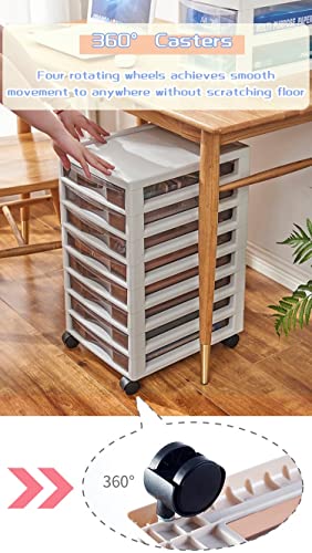 WAHHWF Office Craft Organizers and Storage Cart on Wheels - Plastic Drawers Rolling Storage Cart