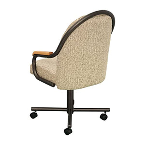 Caster Chair Company Swivel Tilt Caster Arm Chair in Wheat Tweed Fabric