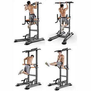 DSWHM Fitness Equipment Strength Training Equipment Strength Training Dip Stands Freestanding Dip Station Adjustable Pull-Up Bars Multifunction Power Tower Strength Training for Home Gym