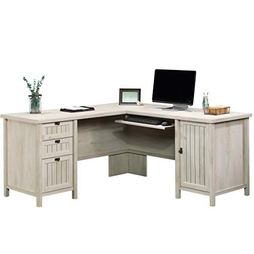 Sauder Costa L-Shaped Desk, L: 65.12" x W: 65.12" x H: 30.0", Chalked Chestnut