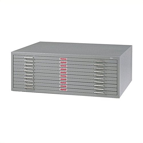 Scranton & Co 10 Drawer Flat Files Metal Cabinet for 30" x 42" Documents - Gray