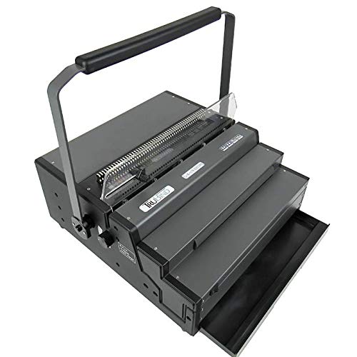 TruBind Spiral Coil Punch & Binding Machine - 4:1 Pitch Oval Holes - Manual Punch & Electric Coil Inserter - 25 Page Capacity