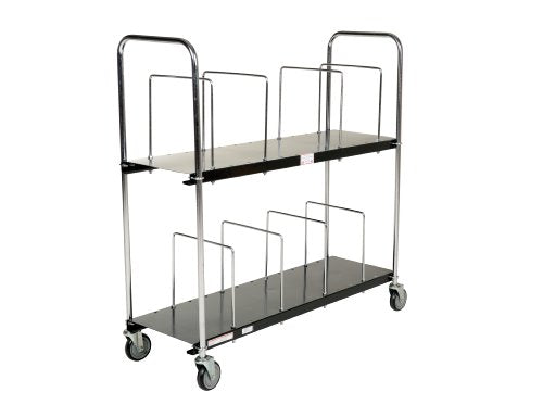 Vestil CTC-1856-B Steel Carton Cart, 2 Tiers, Black, 400-lb. Load Capacity, 59-1/8" x 19-13/16" x 56-1/2"