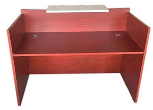 DFS Reception Desk Shell which fits a 15" Monitor - 60" W by 30" D by 44" H Mahogany and White Front