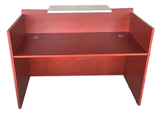 DFS Reception Desk Shell which fits a 15" Monitor - 60" W by 30" D by 44" H Mahogany and White Front