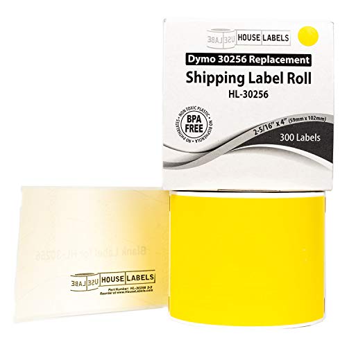 HOUSELABELS Compatible DYMO 30256 Yellow Shipping Labels (2-5/16" x 4") Compatible with Rollo, DYMO LW Printers, 50 Rolls / 300 Labels per Roll