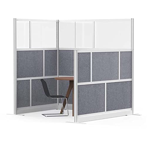 S Stand Up Desk Store Modular Office Partition | Flexible Panel Room Divider | Rearrangeable Sound Absorbent Screens | 70'' W x 48” H Starter Wall