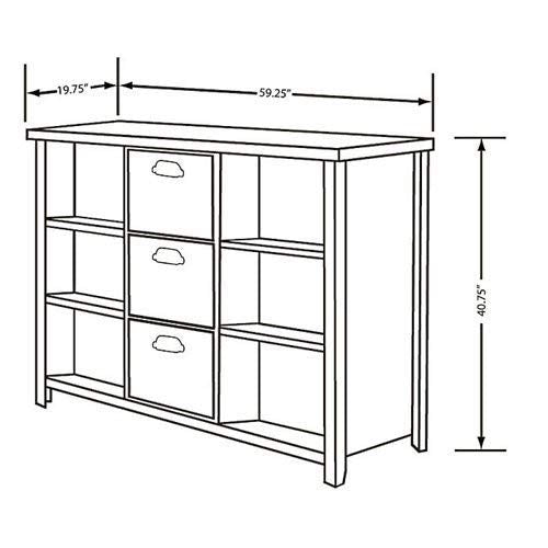 kathy ireland Home by Martin Tribeca Loft Cherry 3 Drawer File/Bookcase - Fully Assembled