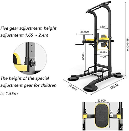 ZXNRTU Strength Training Pull-Up Bars Strength Training Dip Stands Home Gym Muscle Strength Training Equipment, Multi-Position Adjustment, Safe Load 300kg