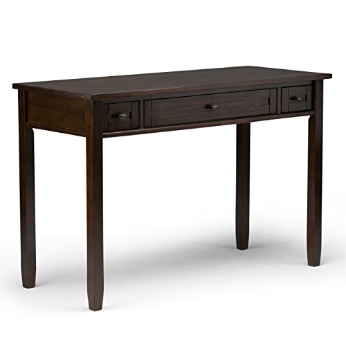 SIMPLIHOME Warm Shaker SOLID WOOD Rustic Modern 48 inch Wide Home Office Desk, Writing Table, Workstation, Study Table Furniture in Tobacco Brown with 2 Drawerss