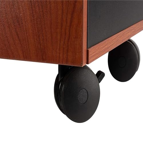 Oklahoma Sound Rolling Multimedia Presentation Cart Stand with Wheels, Cherry/Black