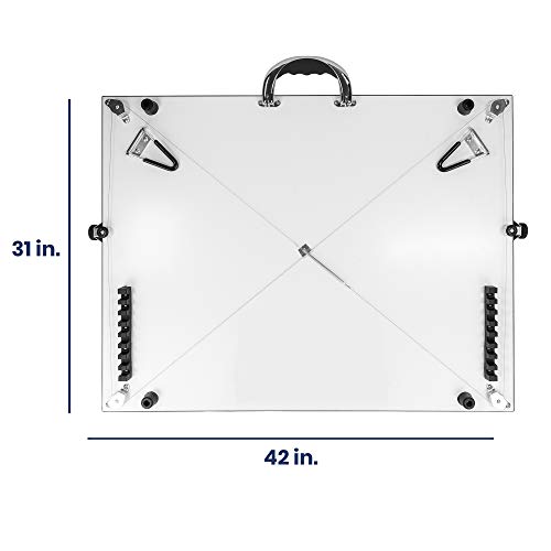 Pacific Arc Table Top Drawing Board with Parallel Bar, White, 30 inches by 42 inches