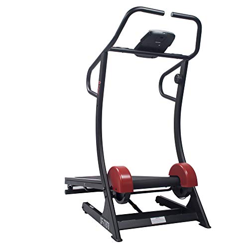 Sunny Health & Fitnesss Manual Treadmill with Adjustable Incline, Magnetic Resistance, 300 LB Max Weight, LCD and Pulse Monitor, Tablet Holder- SF-T7878,Black